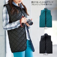 キルティング ロングベストの画像