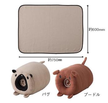 わんわんアニマルロールクッションブランケット