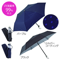 ポルカドット・晴雨兼用折りたたみ傘の画像