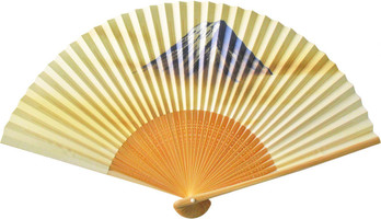 白竹中彫 富士扇子