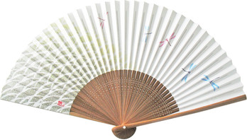 唐木中彫 トンボ扇子
