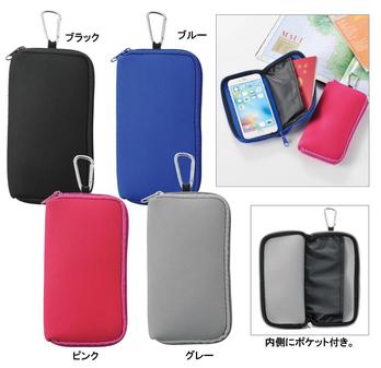 カラビナ付モバイルポーチ