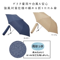 耐風はっ水スリム折傘の画像
