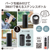 ペットボトルも入る!3WAYステンレスボトルの画像
