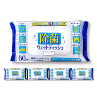 蓋付アルコール配合ウェットティッシュ 60枚入/5個の画像